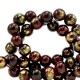 Jade natuursteen kralen 4mm Bordeaux red-gold